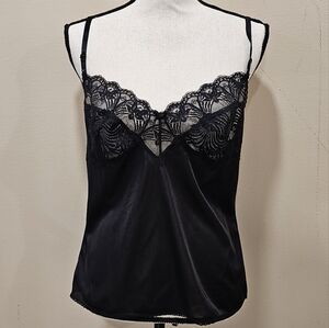 Vintage jcpenney  Silky Nylon & Lace French  Camisole Tank  Top Lingerie